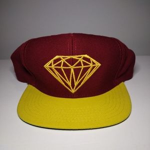 Burgundy and Yellow Diamond supply co. snapback